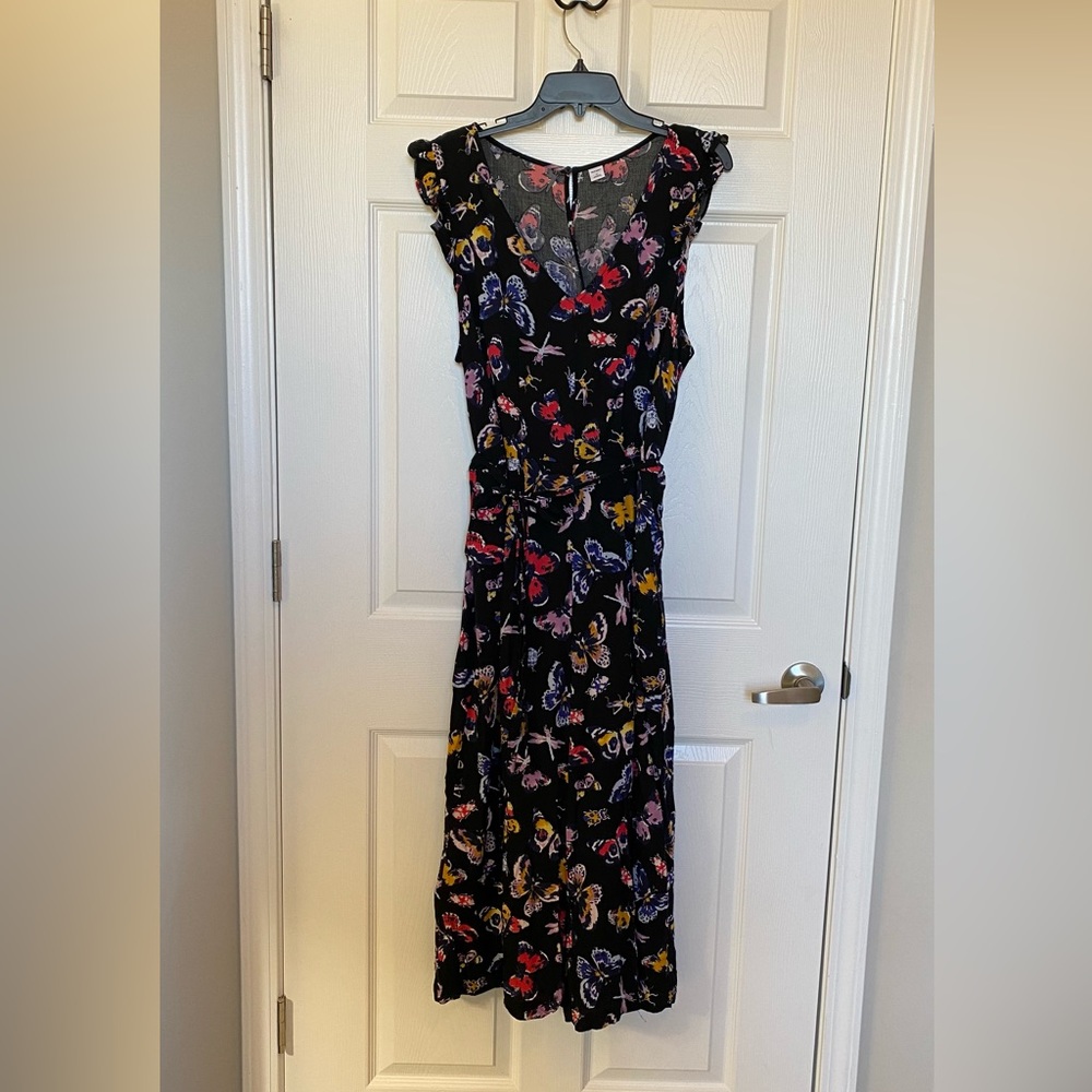 Old Navy Black + Butterfly Sleeveless Jumpsuit